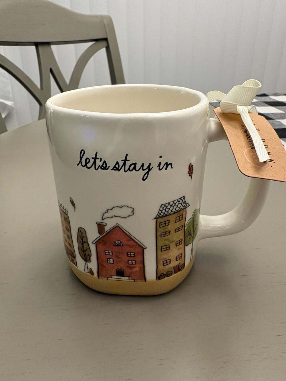 Rae Dunn Let's Stay In Ceramic Coffee Mug Village Houses